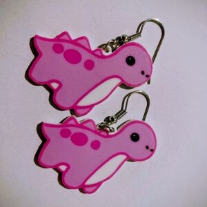 Pink Dinosaur Kids Earrings